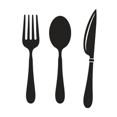 Cutlery icon. Spoon, forks, knife. restaurant business concept, vector illustration