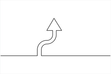 Continuous one line art drawing of arrows design. Vector illustration of Line art arrow symbol