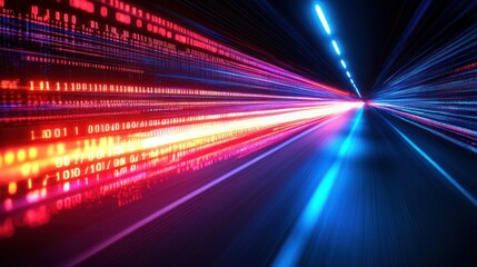 Fototapeta premium Fast-paced digital tunnel