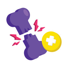 Bone Fracture Vector style icon. Eps 10 file