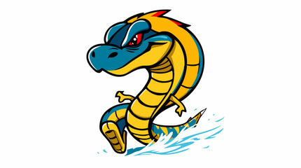 Fototapeta premium Cartoon Snake Mascots – Dynamic, Expressive, and Fun Reptile Logo Characters