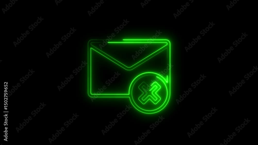 Poster neon green email delete animation loop