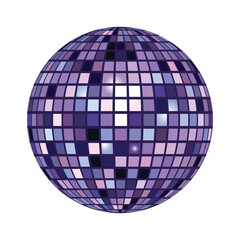 Shiny disco ball halftone photocopy stipple effect collage element with sparkling reflections isolated on white background for party and celebration theme