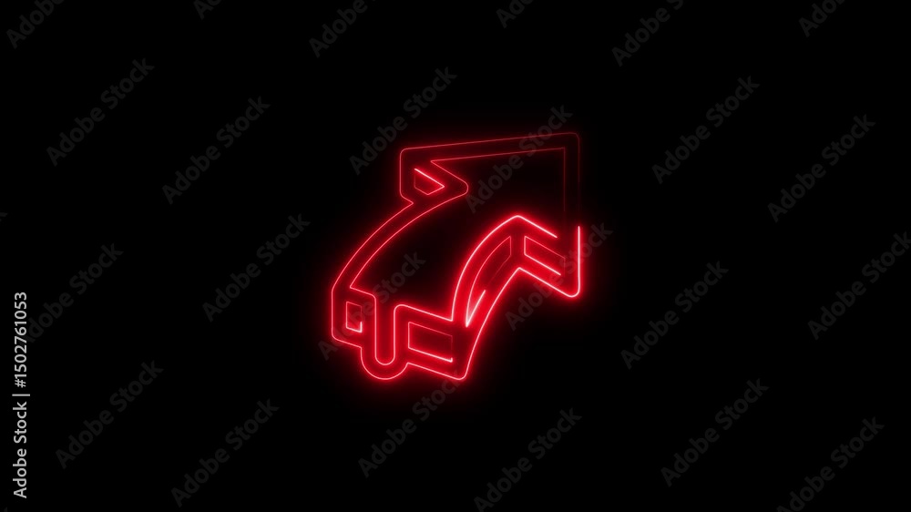 Poster red neon arrow upward motion graphics loop