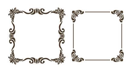 Fototapeta premium Set ornamental decorative frames Vintage