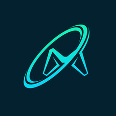 Abstract Galaxy Gaming Logo: Digital Entertainment Symbol