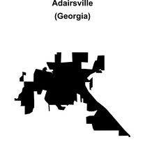 Adairsville (Georgia) blank outline map