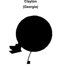 Clayton (Georgia) blank outline map