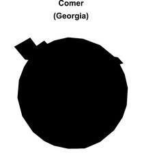 Comer (Georgia) blank outline map