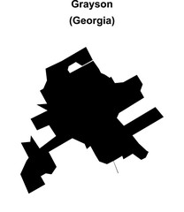 Grayson (Georgia) blank outline map