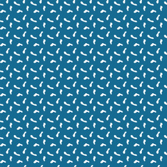 repeated hand drawn white shapes on blue background, vector seamless pattern background design