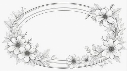Minimal Line Art Floral Frame