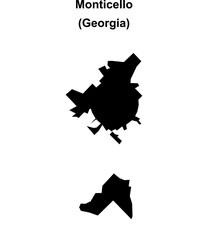 Monticello (Georgia) blank outline map