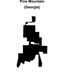 Fototapeta premium Pine Mountain (Georgia) blank outline map