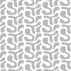 repeated abstract shapes on white background, vector hand drawn seamless pattern design
