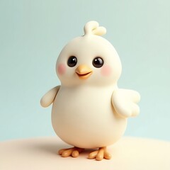 adorable chick with a friendly smile and a charming pose, the chick looking toward you with curiosity and cuteness