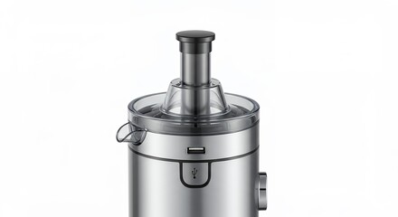 Modern silver juicer closeup