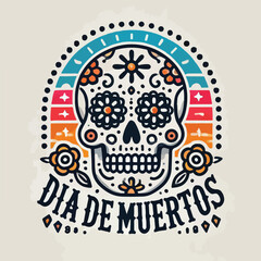 Dia De Los Dead Day Of The Dead Skull Vector Image