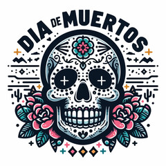 Dia De Los Dead Day Of The Dead Skull Vector Image