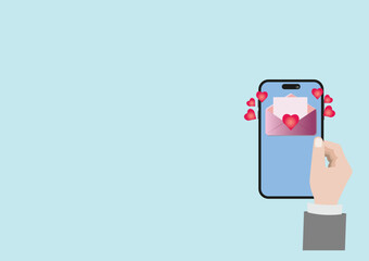 Phone notifications. Smartphone with new notice vector illustration on isolated background. Reminder message, sign business concept.love message