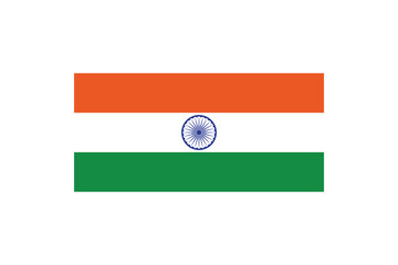 Obraz premium The flag of India. Flag icon. Standard color. Standard size. A rectangular flag. india national simple flag, indian state flag vector illustration.