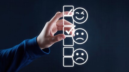 Selecting choices based on emotion and feedback in a survey process