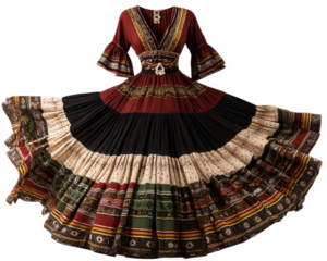 Vibrant Bohemian maxi dress featuring intricate prints and flowing silhouette, perfect for stylish and comfortable look. rich colors and detailed patterns evoke sense of artistic expression