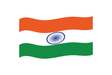 Obraz premium Flag of India. Indian flag. Flat vector illustration, national flag of India. Symbol of international asian world country. Indian state official sign. EPS 10.