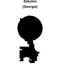 Zebulon (Georgia) blank outline map
