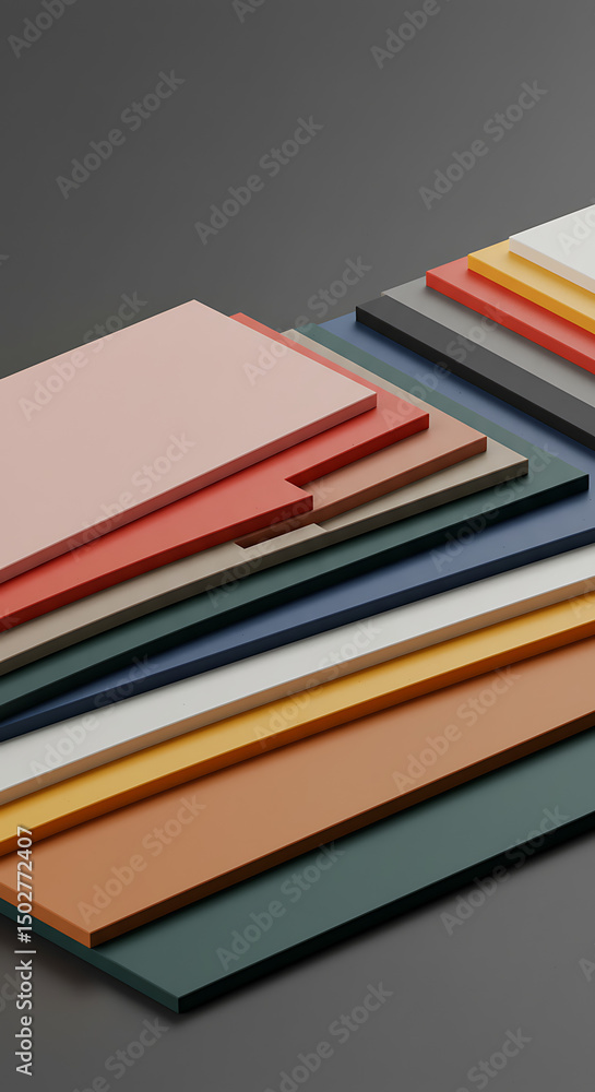 Poster abstract colorful geometric shapes layered design modern background stacked rectangles overlapping
