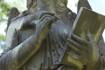 Historic Statue From Late 1800s in Rural Cemetery. East Texas
