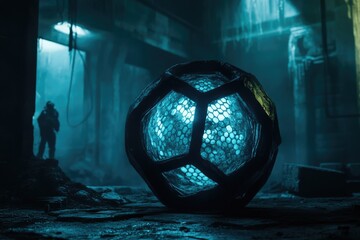 Mysterious sphere in ruined setting