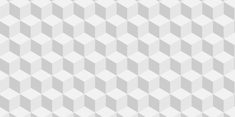 Minimal cubes geometric tile and mosaic wall grid retro digital tiles wallpaper background. white and gray block cube structure square triangle texture vintage design.	