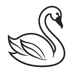 swan line art  vector illustration