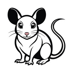 rat line art icon vector with white background.