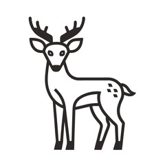 deer line art isolated