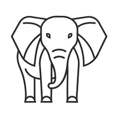 elephant line art icon with white background.