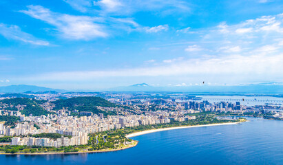 Fototapeta premium Rio de Janeiro Brazil Panorama View City Skyline Beach Mountains.