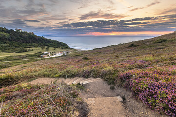 Sunset over Erretegia Beach Bidart France