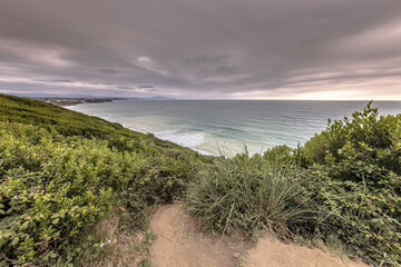 Sunset over Erretegia Beach Bidart France