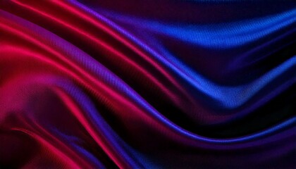 Silk, satin, gradient, abstract, color — a rich blend of black, blue, violet, maroon, and magenta flows smoothly in soft waves, creating a luxurious fabric background with elegant texture.

