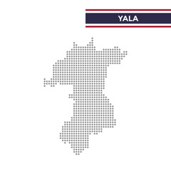 Fototapeta premium Dotted map of Yala Province in Thailand