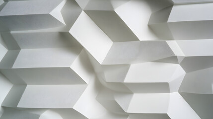 Fototapeta premium Abstract geometric patterns in white and gray, minimalist industrial design with clean textures and subtle shadows, conveying modern simplicity and