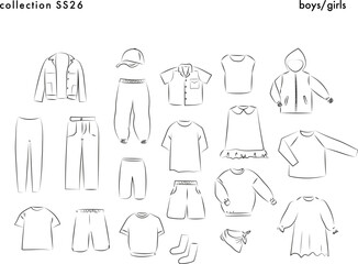 Collection of clothing models for spring and summer