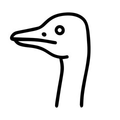 Ostrich face icon on white background vector
Vector line icon animals