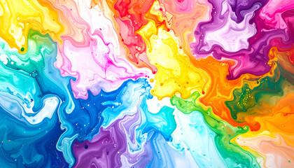 A vibrant abstract swirl of colors blending together in a fluid artistic pattern.