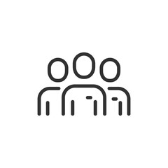 People, linear icon. Team, staff, or group collaboration. Line with editable stroke.