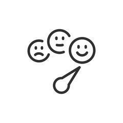 Emoticons with rating scale, linear icon. Customer feedback and satisfaction. Line with editable stroke.
