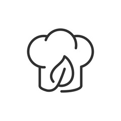 Broccoli with leaf, linear icon. Healthy vegetable or plant-based food. Line with editable stroke.