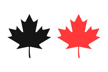 Canadian maple leaf vector graphic black and red